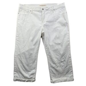 Levi's Capri Jeans Womens 20W Plus White Cotton Denim Stretch 311 Shaping Skinny
